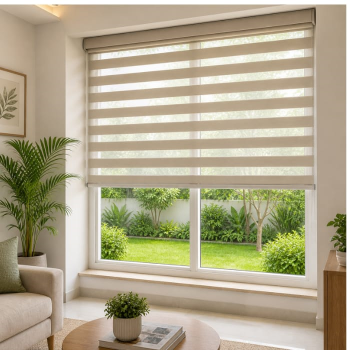 Modern window blinds with garden view for home interiors in Lucknow by Mac Solutions